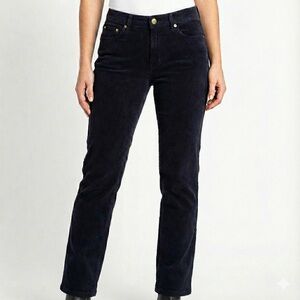 Courage b Navy Blue Corduroy Pants High Rise Straight Leg 8 EUC Business Casual